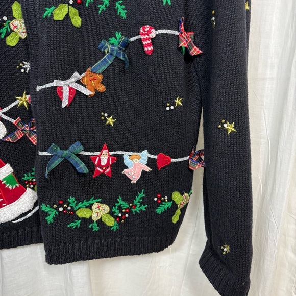 Designers Originals Studio Joy Zip Up Holiday Sweater
Size L Christmas Santa - Picture 5 of 8